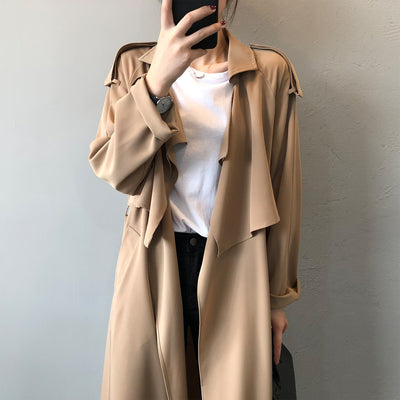 Abrigo Trinchera Largo para Mujer Estilo Británico Retro - Image 24