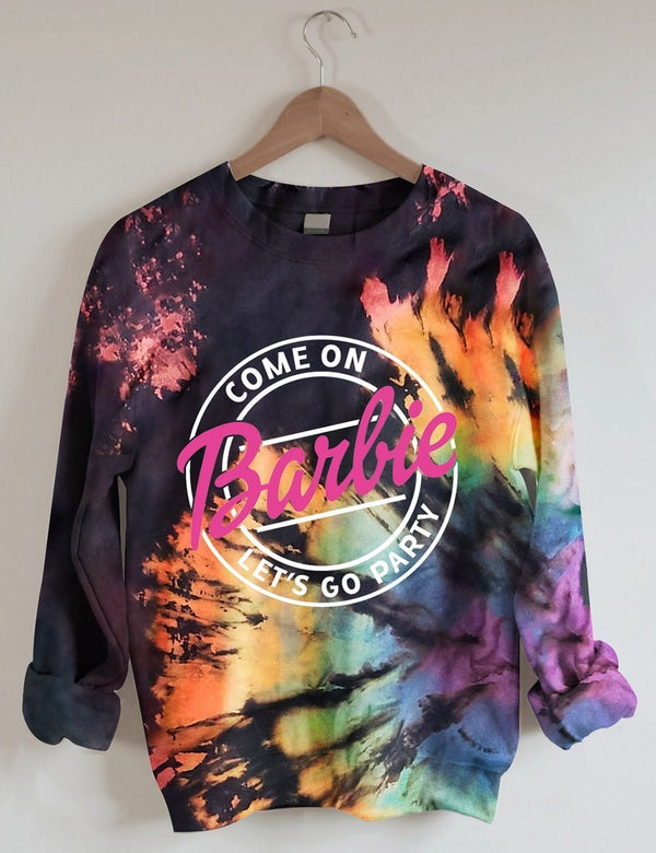 Suéter Unisex Cuello Redondo con Estampado Tie-Dye 3D