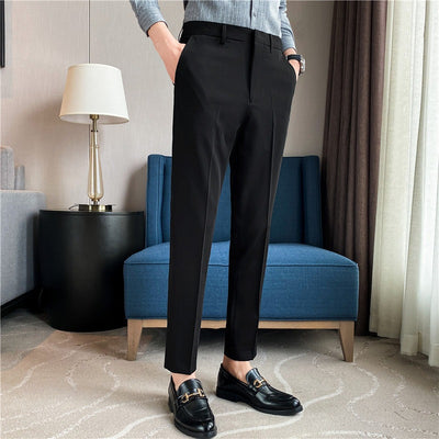 Pantalones de Traje Casual Primavera-Verano con Drapeado y Stretch Cómodo - Image 4