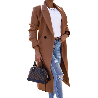 Abrigo de Lana para Mujer con Solapa y Botones - Image 10