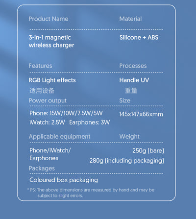 Cargador Inalámbrico Magnético 4 en 1 con Luz Ambiente para iPhone, Apple Watch y AirPods Pro - Image 27
