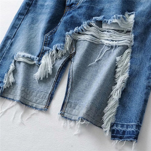 Falda Denim Irregular con Borde Crudo - Image 18