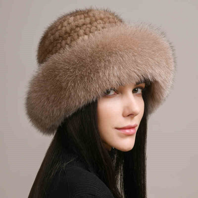 Gorro de Visón Trenzado para Mujer - Abrigo Elegante de Invierno - Image 2