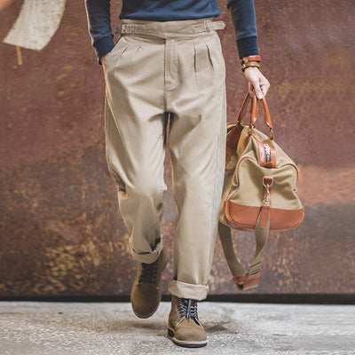 Pantalones Cargo Retro de Cintura Alta y Corte Recto para Hombre - Image 4