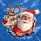 Cuadro de Diamantes 5D Navideño - Papá Noel y Reno