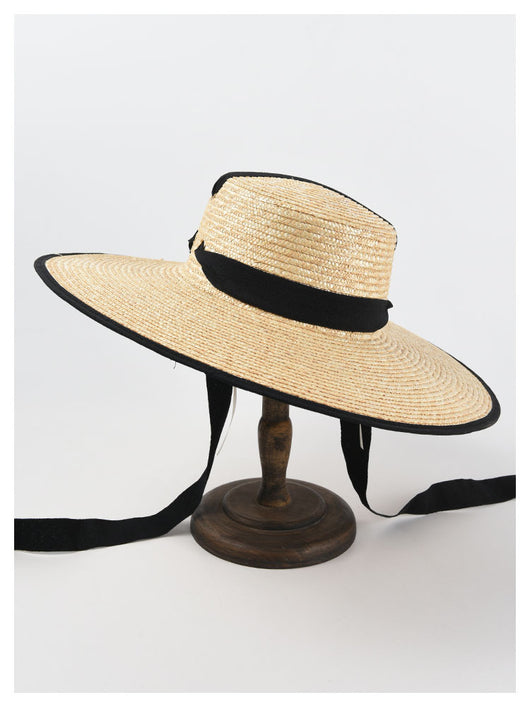 Sombrero de Paja Trenzado con Tiras - Estilo Europeo y Americano para Mujer - Image 11