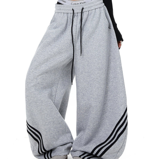 Pantalones de Chándal Cortos Retro a Rayas con Bloques de Color para Mujer