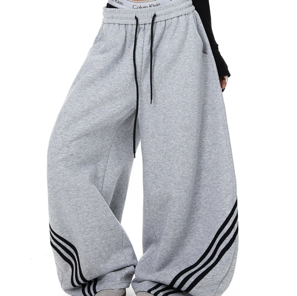 Pantalones de Chándal Cortos Retro a Rayas con Bloques de Color para Mujer