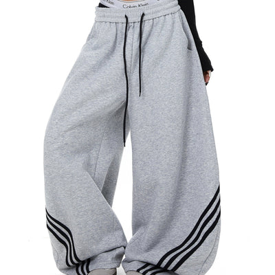 Pantalones de Chándal Cortos Retro a Rayas con Bloques de Color para Mujer