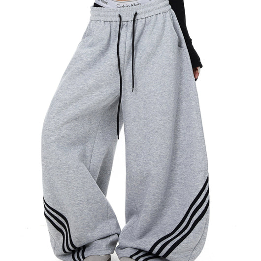 Pantalones de Chándal Cortos Retro a Rayas con Bloques de Color para Mujer