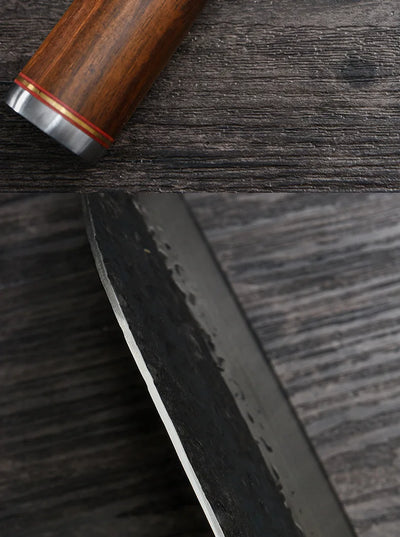 Cuchillo de Chef Forjado a Mano con Hoja Martillada de Acero - Image 14