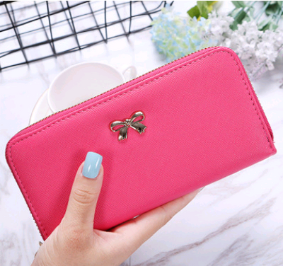 Cartera Larga para Mujer con Decoración de Moño Metálico y Compartimento para Teléfono - Image 11
