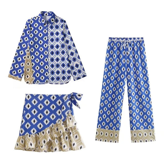 Conjunto de Falda Pantalón Estampado Estilo Europeo y Americano - Image 14