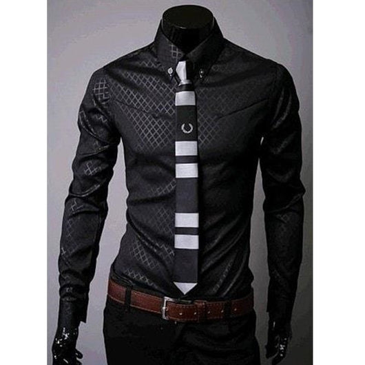 Camisas Ajustadas para Hombre con Diseño de Cuadros y Rayas Premium - Image 8