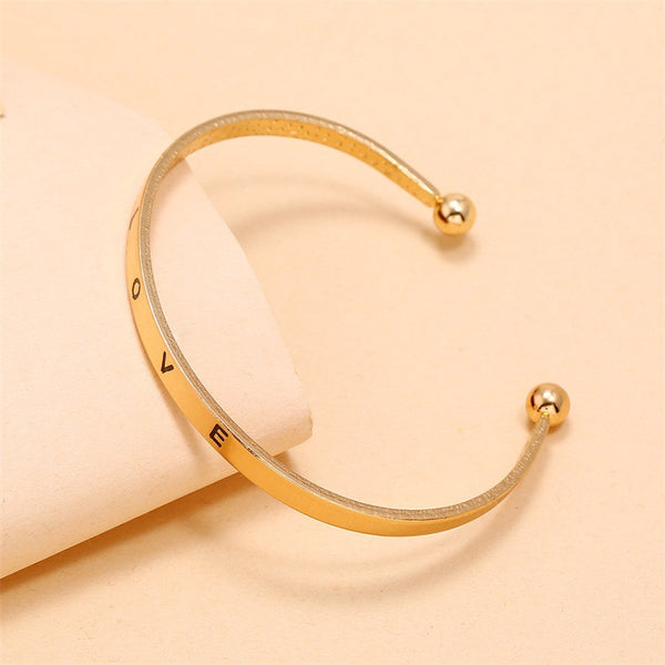Pulsera Abierta de Aleación Love para Mujer