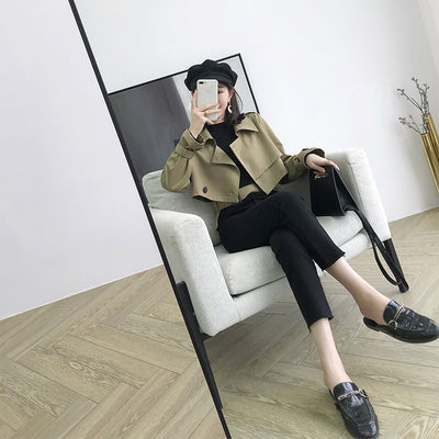 Chaqueta Corta Irregular Elegante Estilo Coreano - Manga Larga Delgada Otoño - Image 3