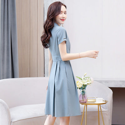 Vestido Camisero Slim Fit Elegante de Corte Occidental - Image 11
