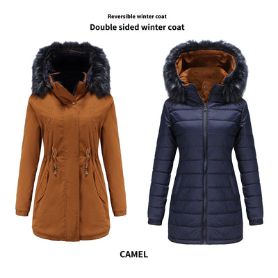 Parka Acolchada con Cuello de Piel Desmontable Reversible - Image 10