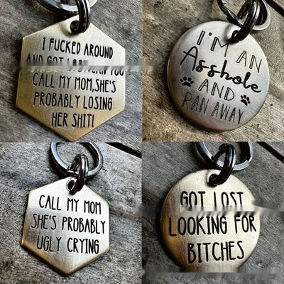 Placa de Identificación para Perro en Acero Inoxidable con Diseño Divertido - Image 2