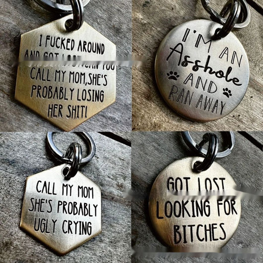 Placa de Identificación para Perro en Acero Inoxidable con Diseño Divertido - Image 2
