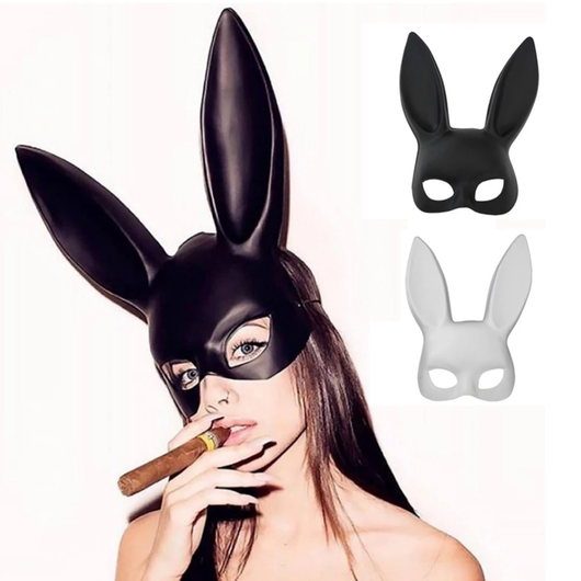 Máscara Facial Negra con Orejas de Conejo - Estilo Fashion - Image 16