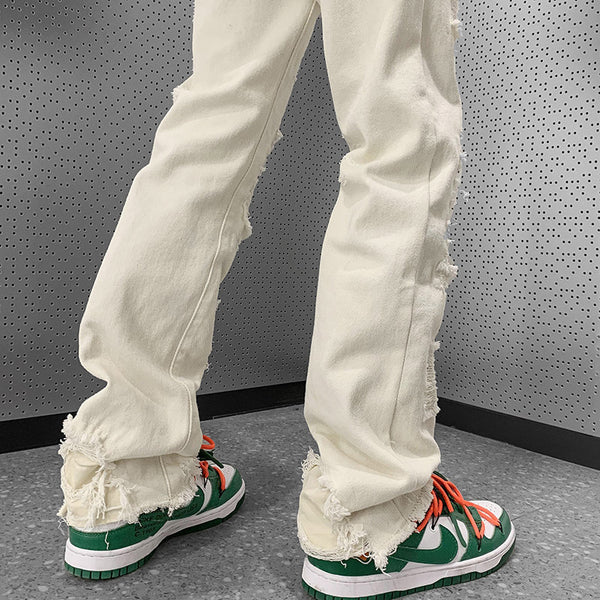Pantalones Vaqueros Rotos Slim Bootcut para Hombre
