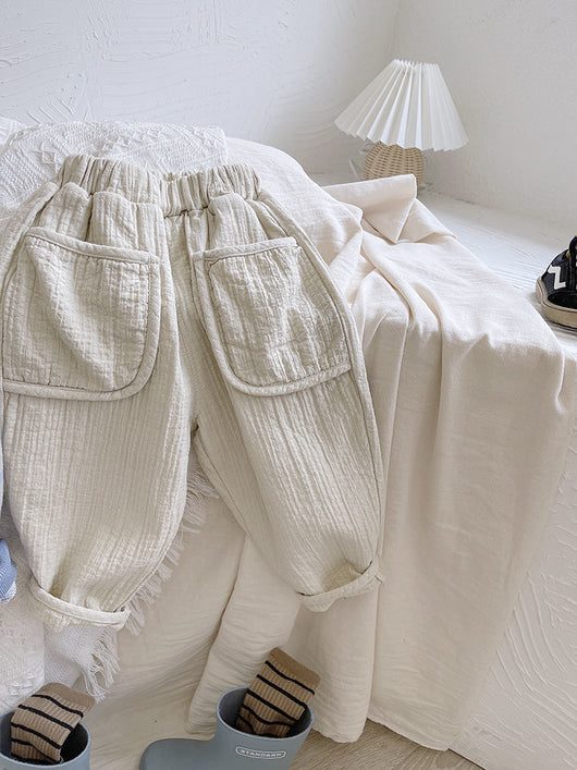 Pantalones Casuales de Algodón y Lino para Niños y Niñas - Image 7