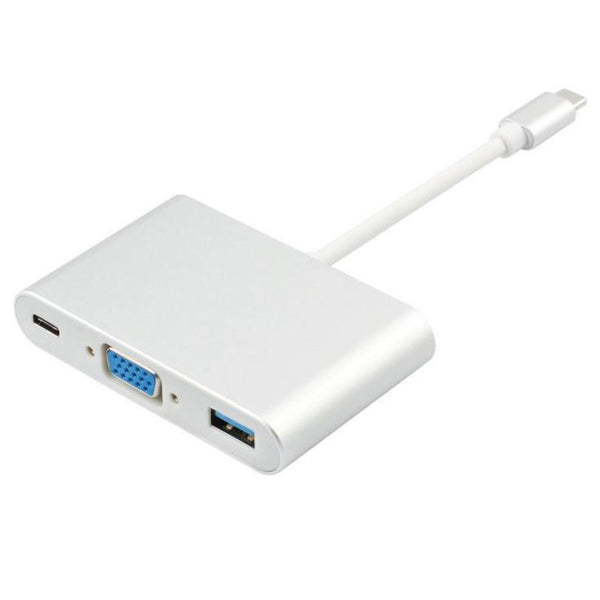 Adaptador USB-C Multifunción: VGA + USB 3.0 + Carga Rápida