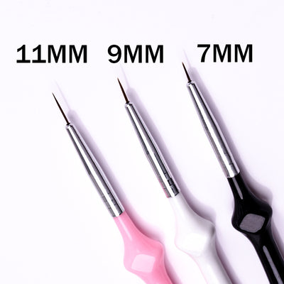 Set de 3 Pinceles para Grabado de Uñas - Herramientas Profesionales de Diseño - Image 2