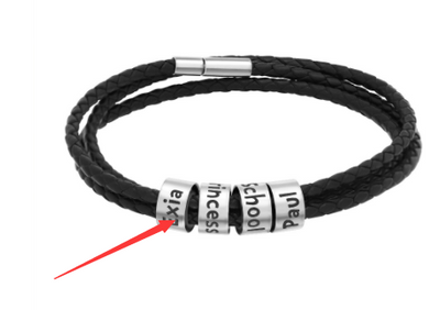 Pulsera de Cuero Trenzado Personalizada para Hombre con Nombre y Acero Inoxidable - Image 85