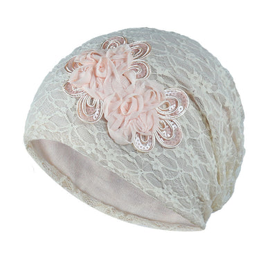 Gorro Tejido Floral Calado Ligero - Image 6