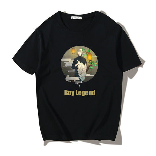 Playera Suelta Estampada Cuello Redondo Manga Corta para Hombre - Image 10