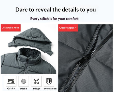 Chaqueta de Algodón Graphene para Hombre con Capucha Desmontable - Extra Gruesa y Moderna - Image 14