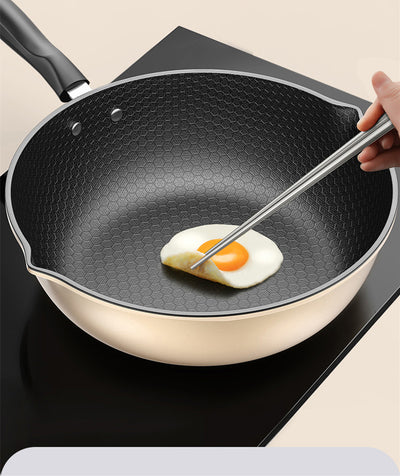 Wok de Panal con Fondo Plano - Compatible con Inducción y Gas - Image 8