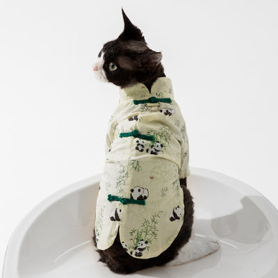 Falda Pareja Estilo Chino Panda y Bambú para Gatos Sin Pelo - Image 7