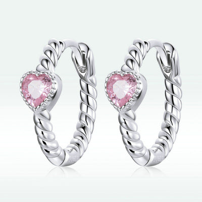 Aretes Amor Puro en Plata S925 Chapados en Platino - Image 4