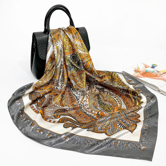Pañuelo de Seda 90cm Primavera Otoño - Cuadrado Elegante - Image 25