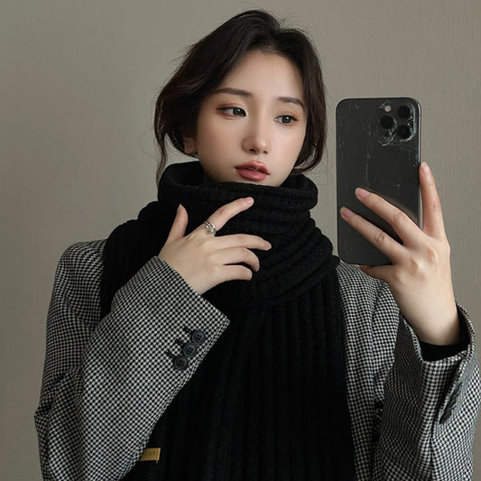 Bufanda Tejida Harajuku Estilo Coreano para Mujer - Gruesa y Cálida - Image 2