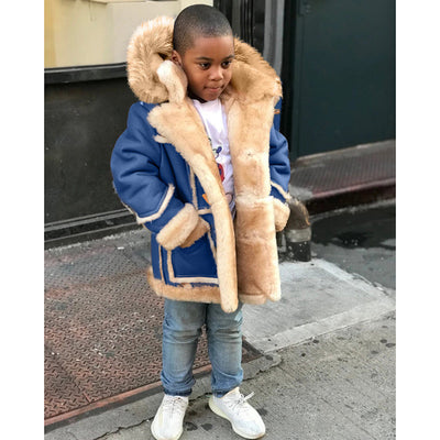 Chaqueta Acolchada con Capucha y Forro de Pelaje para Niños - Image 8