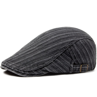 Boina Retro de Algodón Denim Lavado con Costura Británica para Hombre - Image 7
