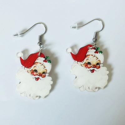 Aretes Colgantes de Papá Noel en Acrílico - Diseño Navideño Adorable - Image 11