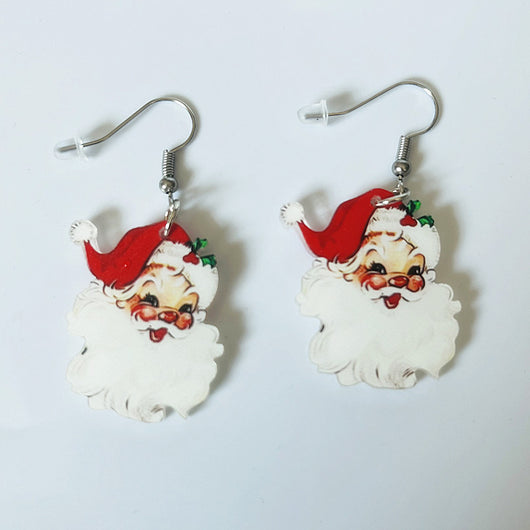 Aretes Colgantes de Papá Noel en Acrílico - Diseño Navideño Adorable - Image 11