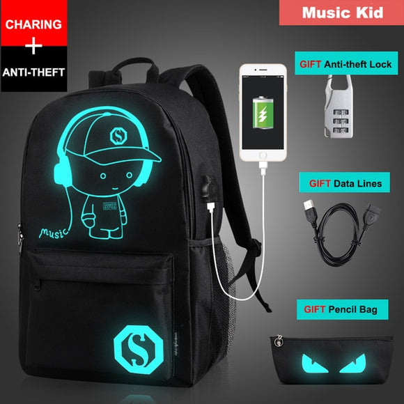 Mochila de Ocio Exterior con Carga USB y Luz Integrada