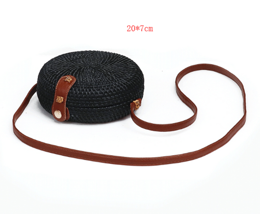 Bolsa Tejida de Ratán con Correa Diagonal - Diseño Artesanal Retro - Image 5