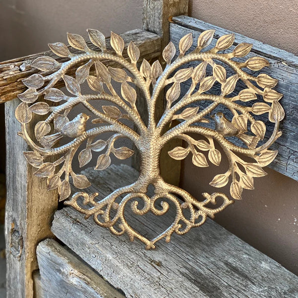 Árbol de la Vida Decorativo de Metal - Arte Mural con Corazón - Image 2