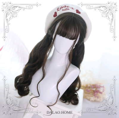 Peluca Larga Rizada Lolita 65cm Negro con Flequillo Aireado - Image 5
