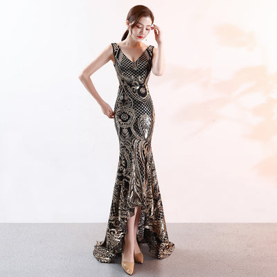 Vestido de Noche Elegante Escote V para Mujer - Diseño Sexy para Fiestas y Eventos - Image 11
