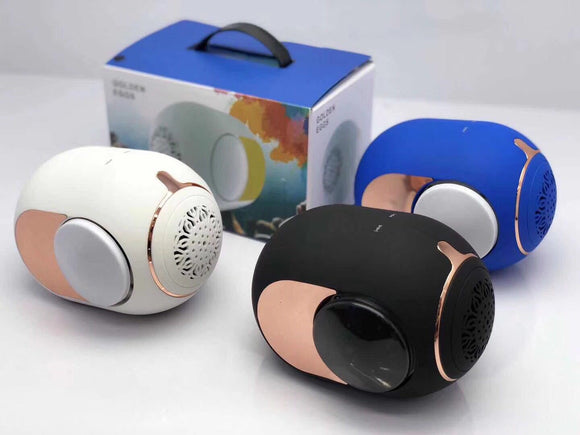 Parlante Bluetooth Inalámbrico Dorado en Forma de Huevo