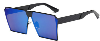 Silver-framed square polarized sunglasses with dark gray lenses and textured temples on a white background. - Image 18