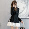 Conjunto de Traje Ejecutivo Blanco con Falda Corta para Mujer